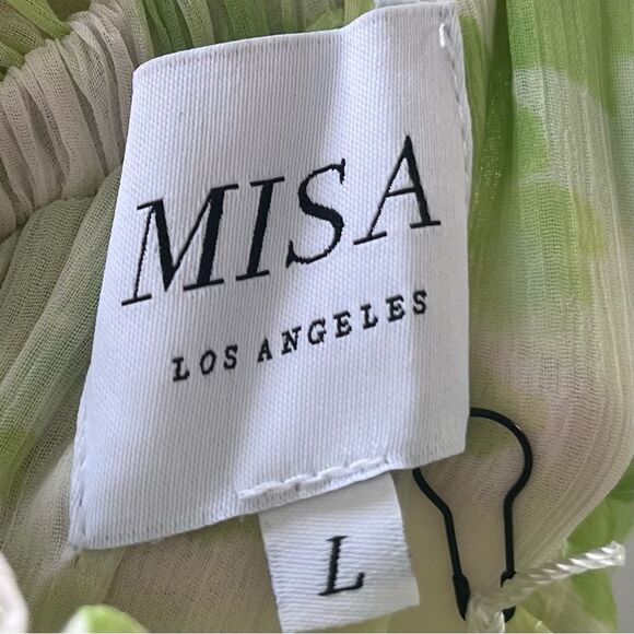 MISA Revolve Chiffon One Shoulder Rumi Midi Dress in Honeydew Large NWT - Picture 8 of 10